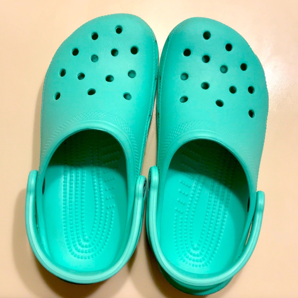 Teal Crocs